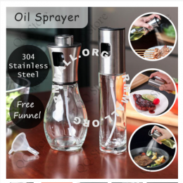 Stainless Steel Oil Spray Bottle Home Cooking Oil Sprayer BBQ Kitchen Tool 100ml 200ml 