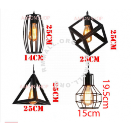 Vintage Pendant Lamp Hanging Light Set Of 3 With Round Based/Long Base FOC Bulb Aaron Shop
