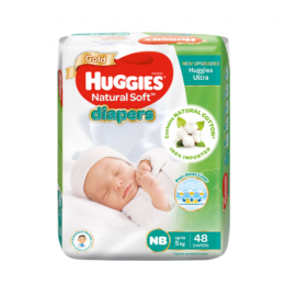 HUGGIES Diaper Natural Soft Nb Jumbo 48s