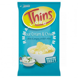 Thins Sour Cream & Chives Thin & Crispy Potato Chips 175g