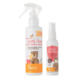 Buds Hand Sanitiser + Anti-Bac Toy Surface Cleaner Set
