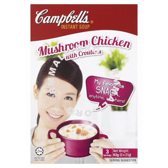 Campbell's Instant Soup Mushroom Chicken with Croutons 3 x 21g (63g)