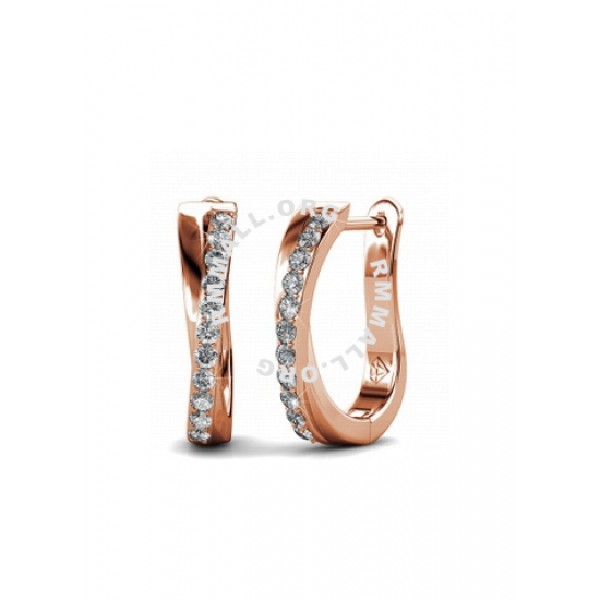 Her Jewellery Criss Earrings (Rose Gold) with 18K Gold Plated