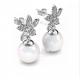 Her Jewellery Bloom Pearl Earrings embellished with Crystals from Swarovski