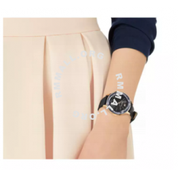 Swarovski Women's Octea Nova Black Leather Watch 5295358