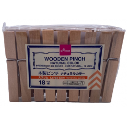 Wooden Pinch Natural Colour - Large - Slim ( 18 pcs )