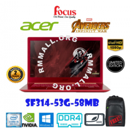   Share:  Favorite (4) Acer Swift 3 SF314-53G-58MB-IRONMAN LIMITED EDITION (i5-8250U/8GB-DDR4/MX150-2G/256SSD/WIN10/2YEARS)